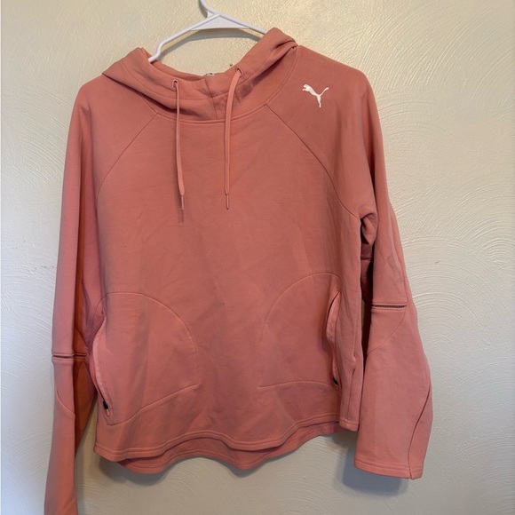 PUMA Hoodie Women’s Large Pink “Keeps You Dry” Moisture Wicking Pullover - Picture 1 of 7
